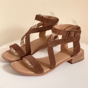 Franco Sarto L-Alora Brown Suede Leather Sandal